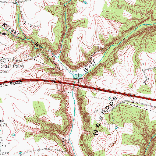 Topographic Map of Rainwater Branch, KY