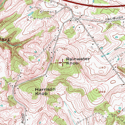 Topographic Map of Rainwater Knob, KY