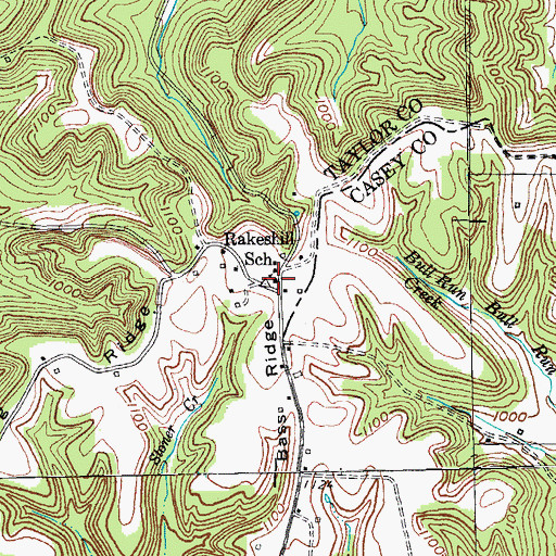 Topographic Map of Rakeshill School, KY