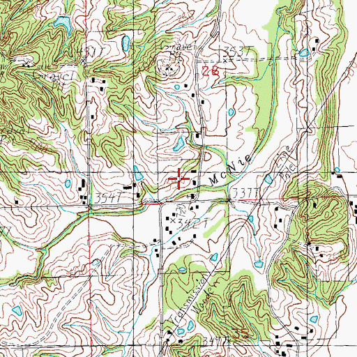 Topographic Map of Hitts Church, AR