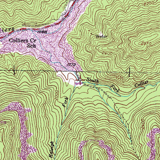 Topographic Map of Raleigh Fork, KY
