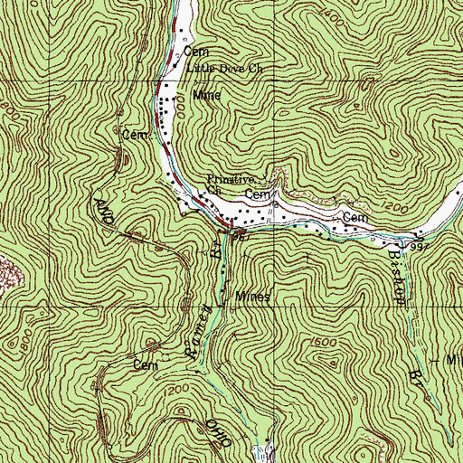 Topographic Map of Ramey Branch, KY