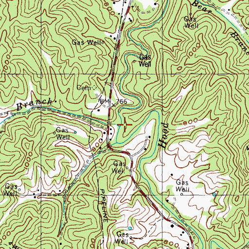 Topographic Map of Ramey Branch, KY