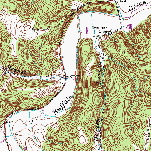 Topographic Map of Ramey Branch, KY