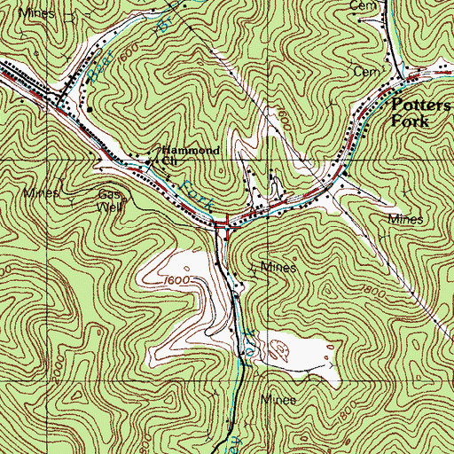 Topographic Map of Ramey Fork, KY