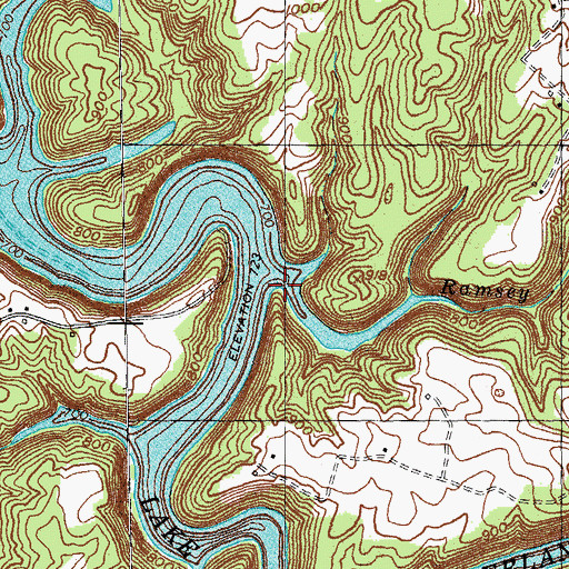 Topographic Map of Ramsey Branch, KY