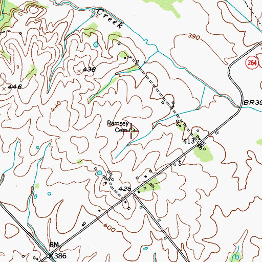 Topographic Map of Ramsey Cemetery, KY