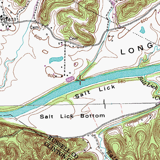 Topographic Map of Ramsey Creek, KY