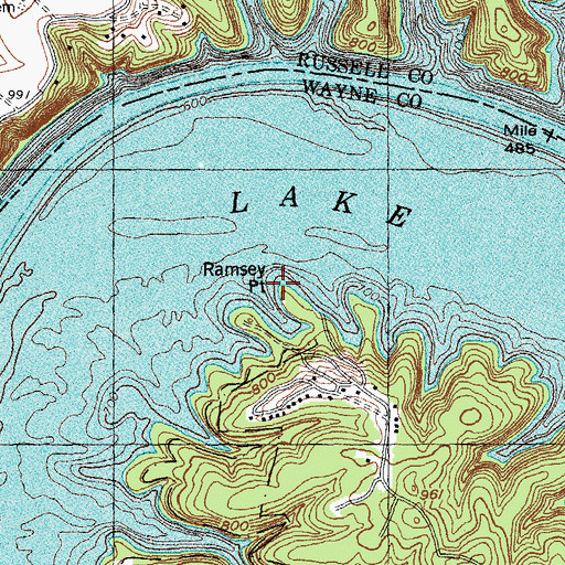 Topographic Map of Ramsey Point, KY