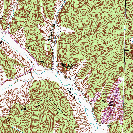 Topographic Map of Ran Boggs Cemetery, KY