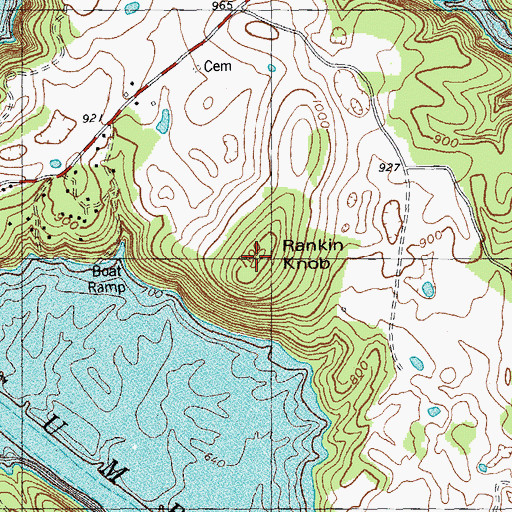 Topographic Map of Rankin Knob, KY