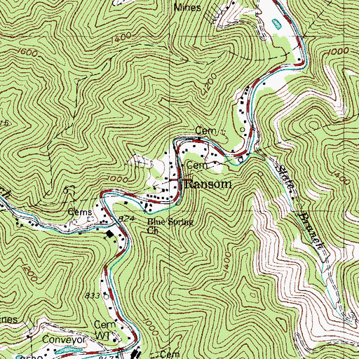 Topographic Map of Ransom, KY