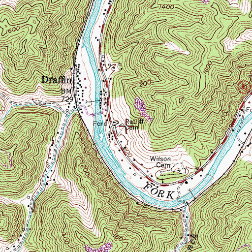 Topographic Map of Ratliff Cemetery, KY