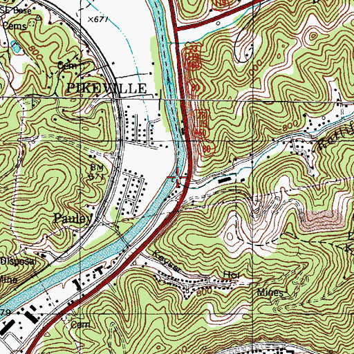 Topographic Map of Ratliff Creek, KY