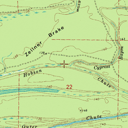 Topographic Map of Hobson Chute, AR