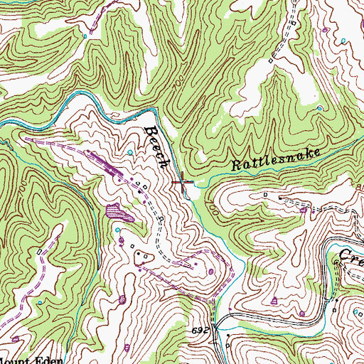 Topographic Map of Rattlesnake Branch, KY