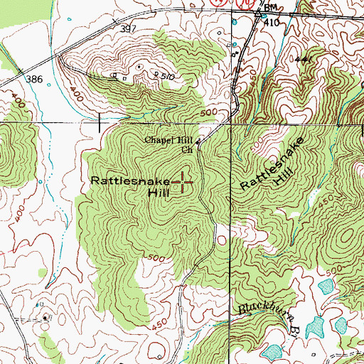 Topographic Map of Rattlesnake Hill, KY