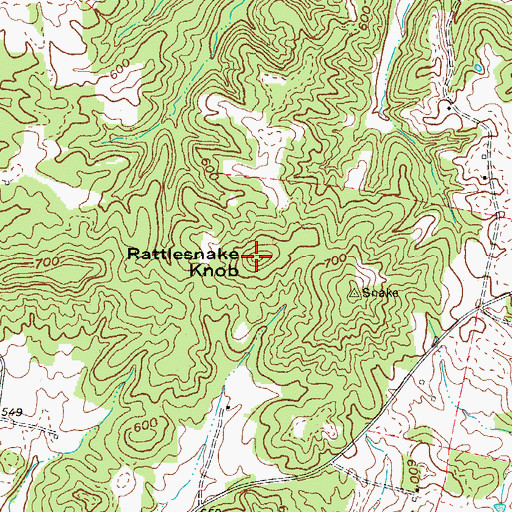 Topographic Map of Rattlesnake Knob, KY
