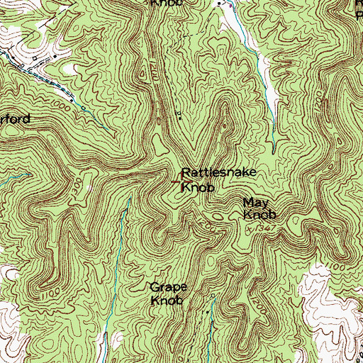 Topographic Map of Rattlesnake Knob, KY
