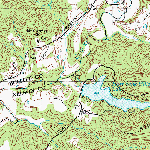 Topographic Map of Rattlesnake Run, KY