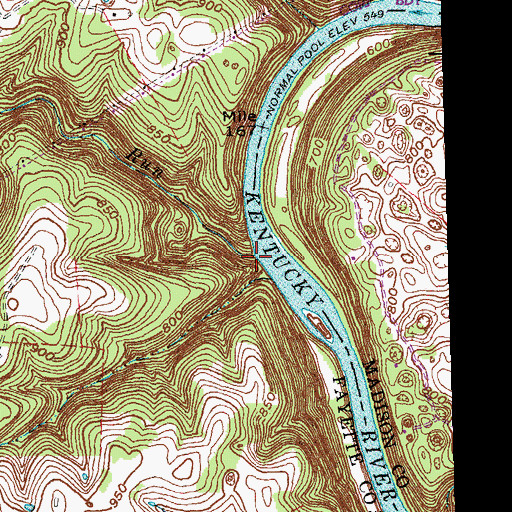 Topographic Map of Raven Run, KY