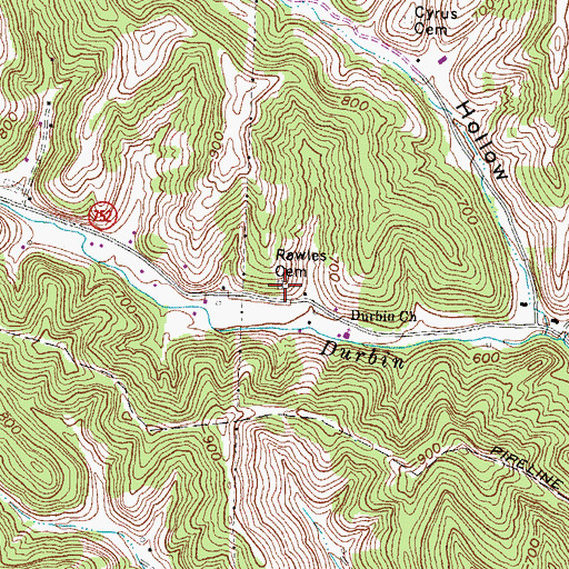 Topographic Map of Rawles Cemetery, KY