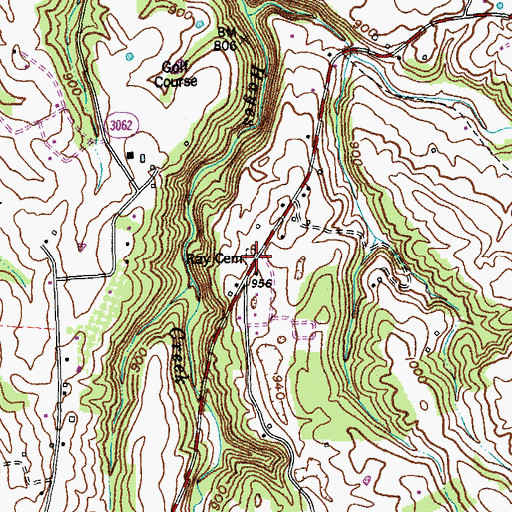 Topographic Map of Ray Cemetery, KY