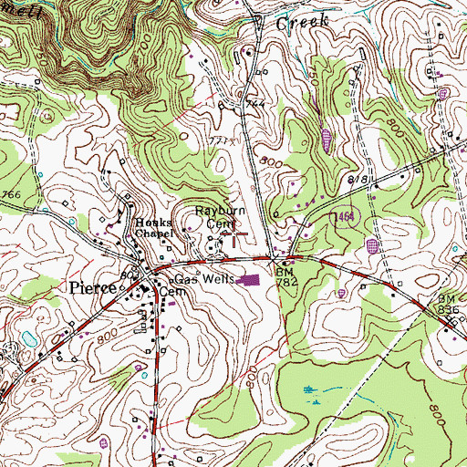 Topographic Map of Rayburn Cemetery, KY