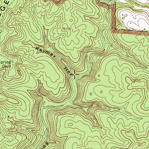 Topographic Map of Raymer Hollow, KY
