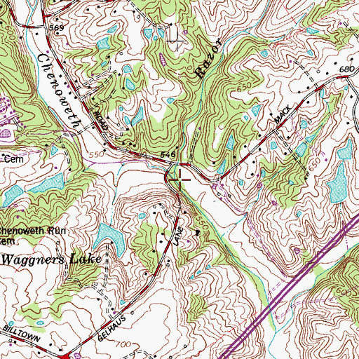 Topographic Map of Razor Branch, KY
