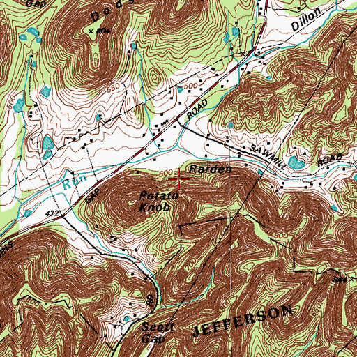 Topographic Map of Rearden Hollow, KY