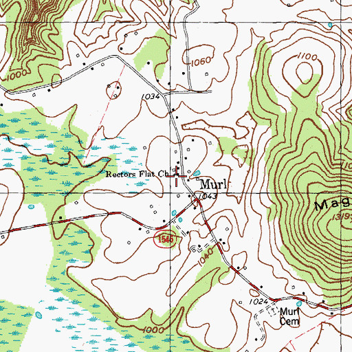 Topographic Map of Rectors Flat Church, KY