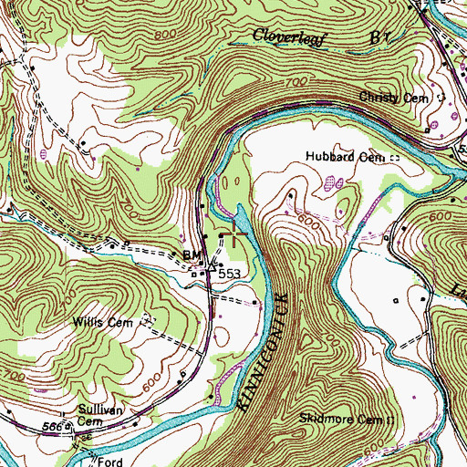 Topographic Map of Red Brush School, KY