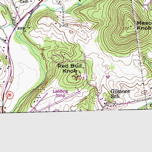 Topographic Map of Red Bud Knob, KY