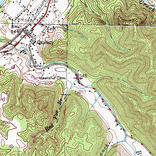 Topographic Map of Red Fox Branch, KY