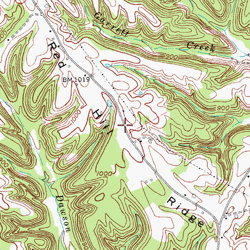 Topographic Map of Red Hill Ridge, KY