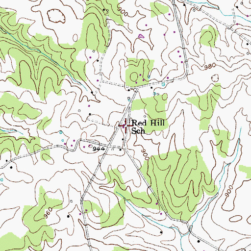 Topographic Map of Red Hill School, KY