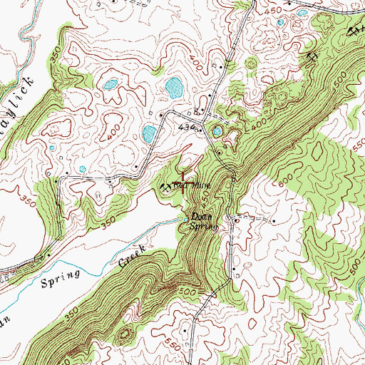 Topographic Map of Red Mine, KY
