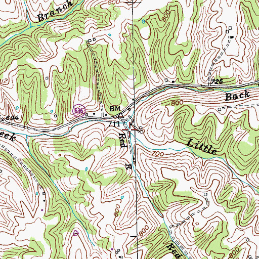 Topographic Map of Red River, KY