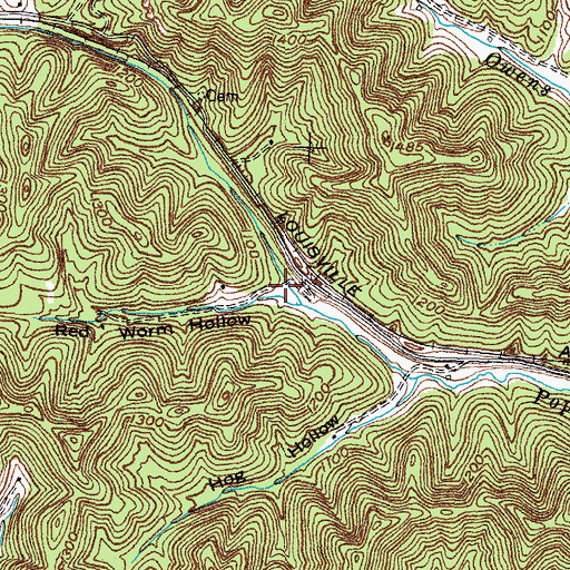 Topographic Map of Red Worm Hollow, KY