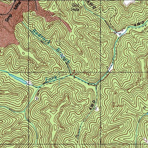 Topographic Map of Redrock Branch, KY