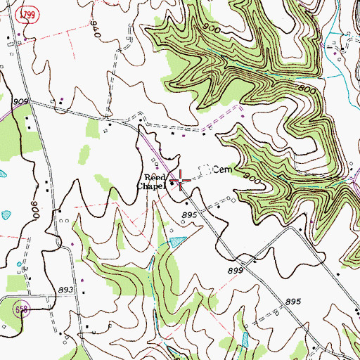 Topographic Map of Reed Chapel, KY