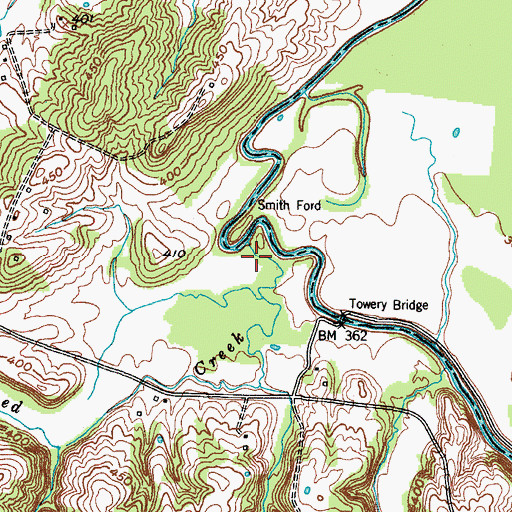 Topographic Map of Reed Creek, KY
