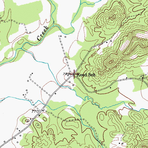 Topographic Map of Reed School, KY