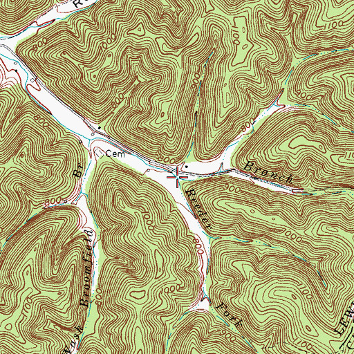 Topographic Map of Reeder Fork, KY