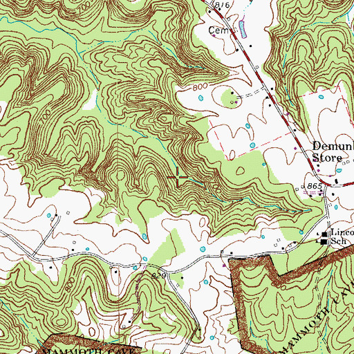 Topographic Map of Reeds Ferry, KY