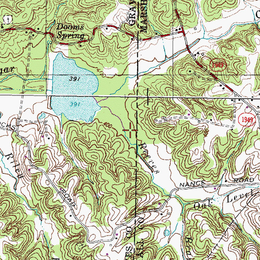 Topographic Map of Reeves Branch, KY