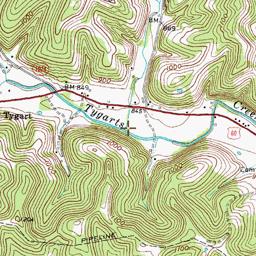 Topographic Map of Reeves Branch, KY
