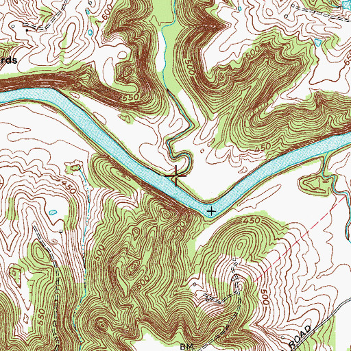 Topographic Map of Reeves Creek, KY