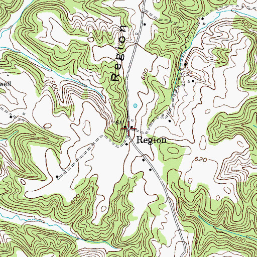 Topographic Map of Region, KY